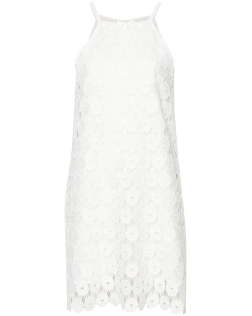 Abito corto macramé di Erika Cavallini Semi Couture in White