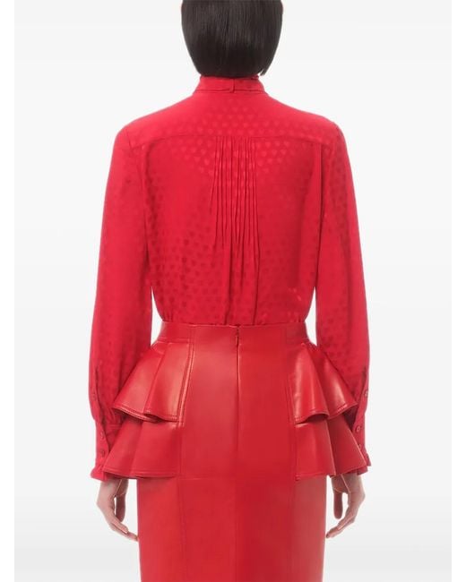 Valentino Garavani Red Cour De Coeur-Print Silk Shirt