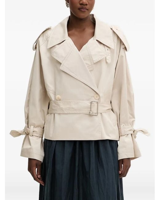 Isabelle Blanche Natural Cropped Trench Coat