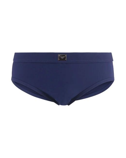 メンズ Dolce & Gabbana ロゴ トランクス水着 Blue