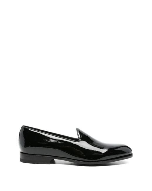 Tagliatore Black Patent Leather Loafers for men