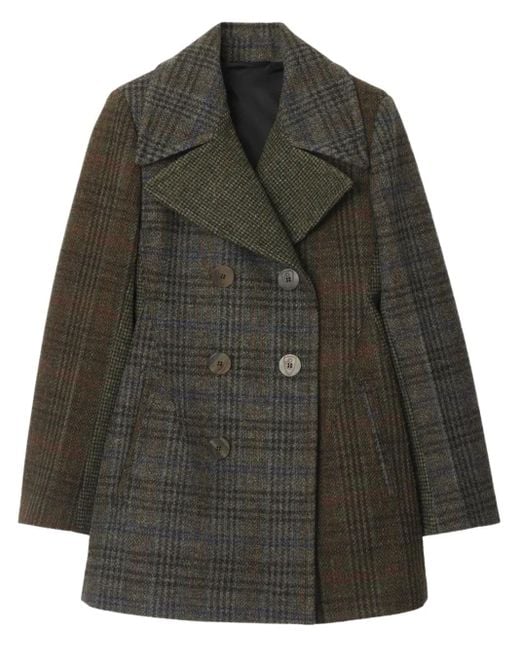 Burberry Black Checked Patchwork Coat