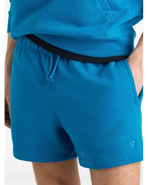 New Balance Blue Athletics French Terry Shorts 5" for men