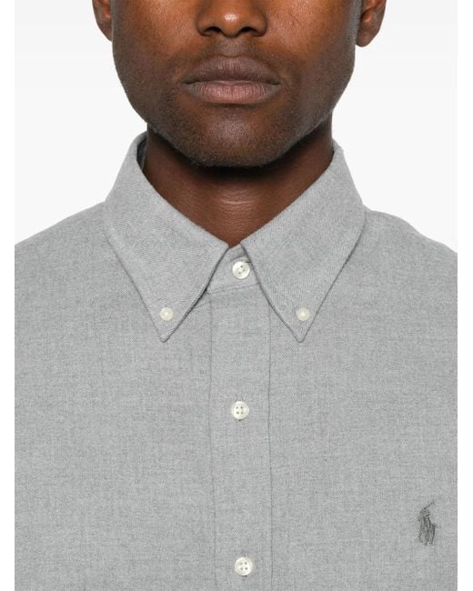 Polo Ralph Lauren Flanellen Overhemd in het Gray voor heren