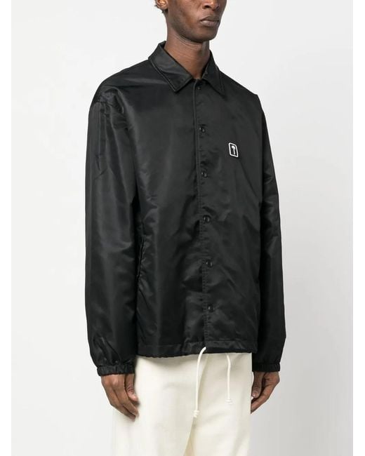 Palm Angels Black Logo-patch Bomber Jacket for men