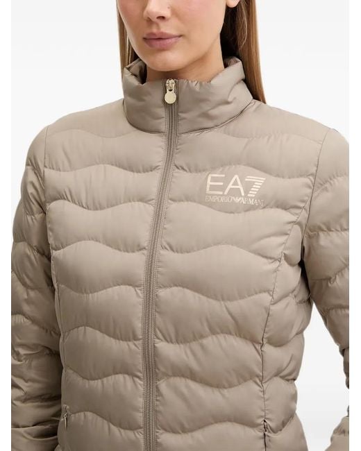 EA7 Bomberjack Met Logoprint in het Natural