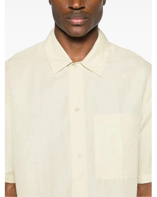 Calvin Klein Hemd Mit Aufgesetzter Tasche in Natural für Herren