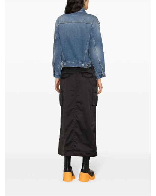 Blouson noir en denim à découpes MM6 by Maison Martin Margiela en coloris Blue