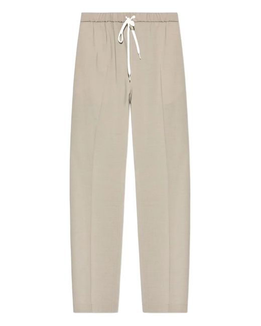 MM6 by Maison Margiela White Drawstring-Waist Trousers for men