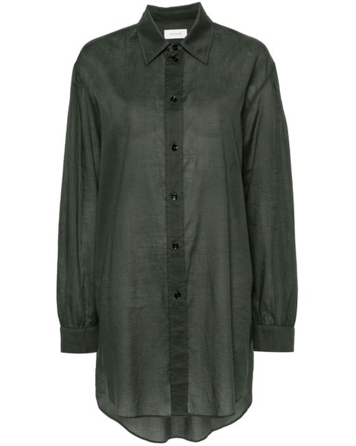Lemaire Green Long-Sleeve Cotton Shirt