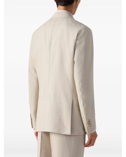 Zegna Natural Single-Breasted Patch-Pocket Blazer for men