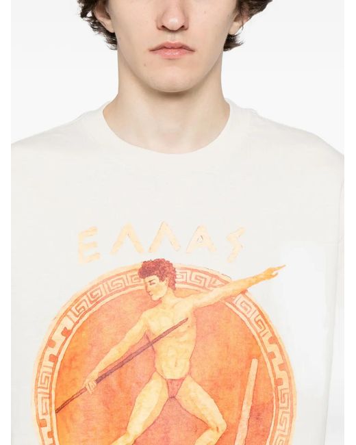 Melt White Graphic-Print T-Shirt for men