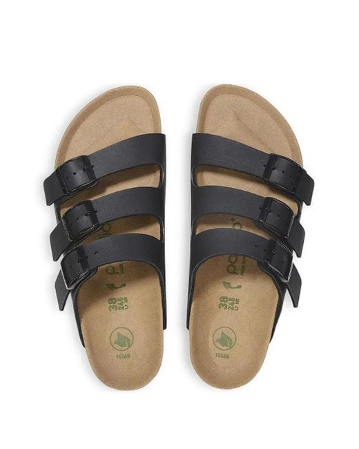 Birkenstock Black Florida Triple-Strap Platform Sandals