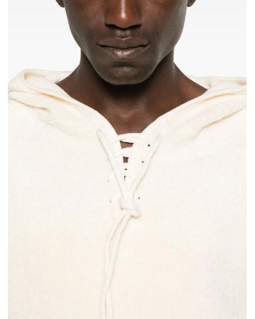 Isa Boulder Natural Lace-Up Collar Hoodie for men