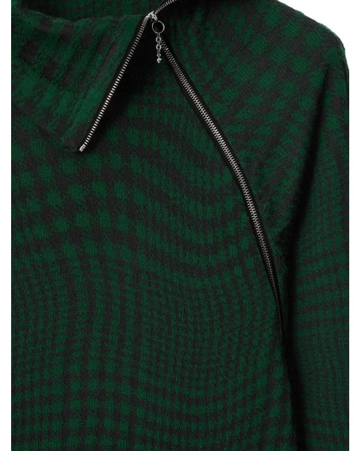 Burberry Green Midikleid Mit Warped-Print