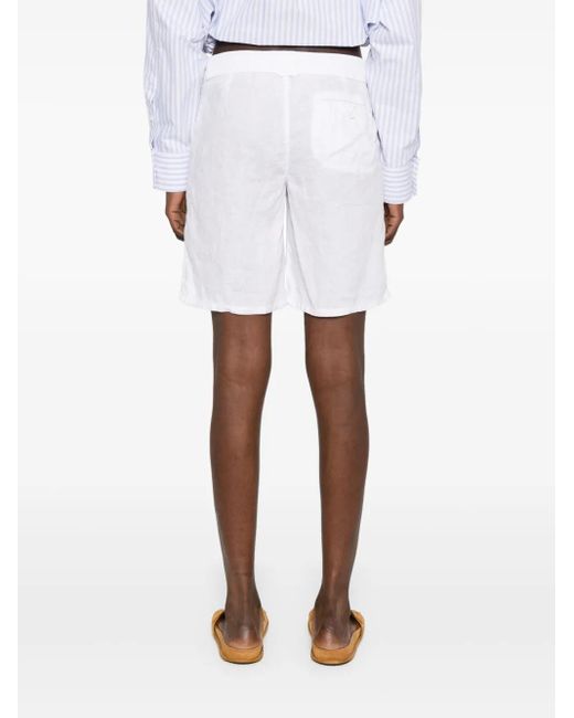 James Perse Linnen Shorts in het White