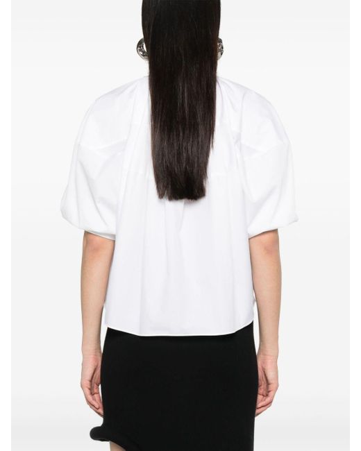 Sacai White Puff-sleeves Poplin Shirt