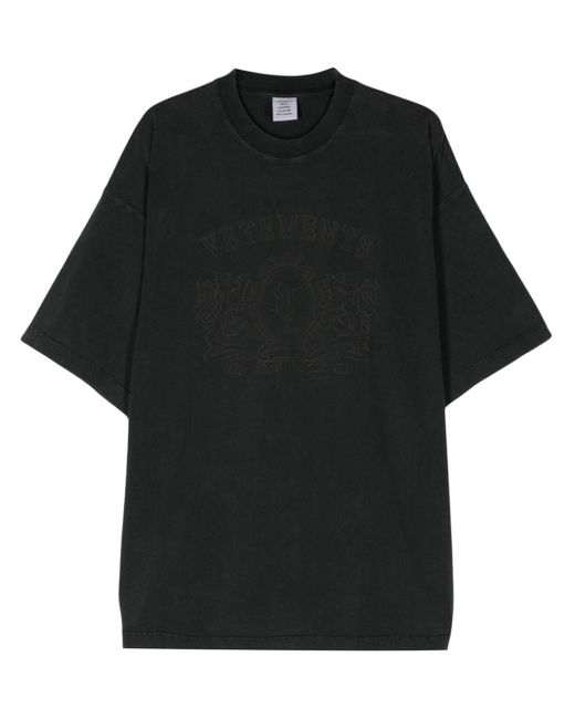 Vetements Black Royal Cotton T-shirt for men