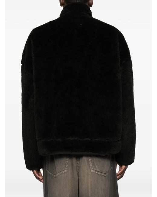Maison Mihara Yasuhiro Black Fleece Zip-Up Jacket for men