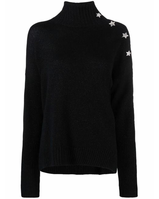 Zadig & Voltaire Black Pullover Alma Bijoux Kashmir