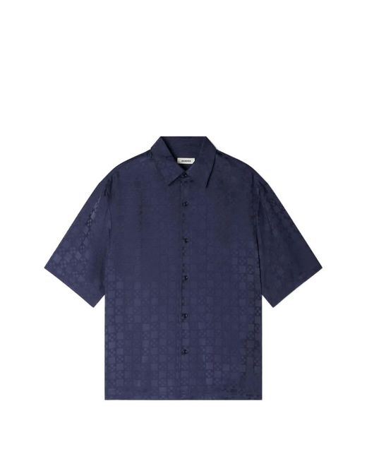 Sandro Blue Check-Pattern Shirt for men