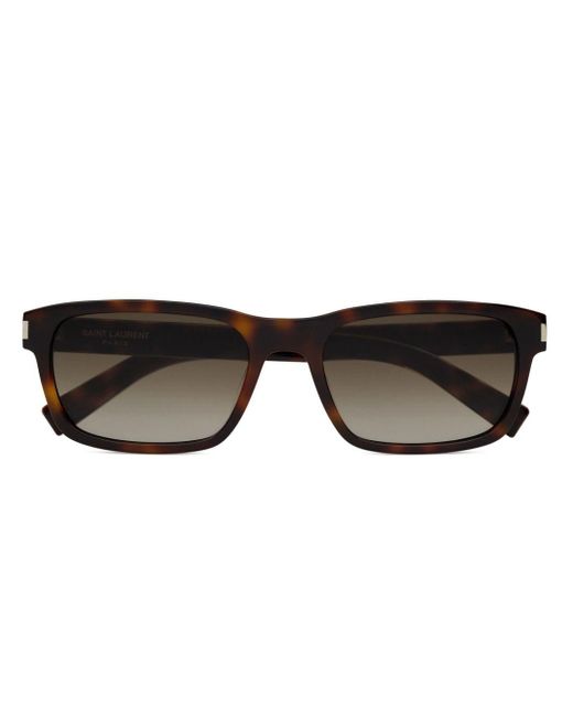 Saint Laurent Black 662 Rectangle-frame Sunglasses for men