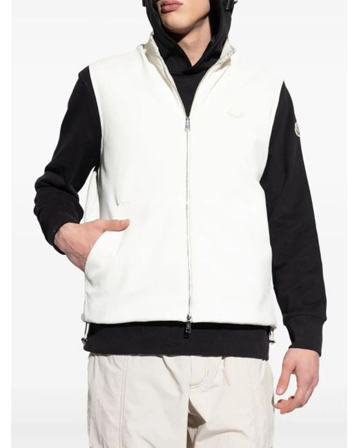 Moncler White Reversible Padded Gilet for men