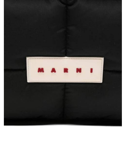 Marni Black Padded Logo Tote Bag for men