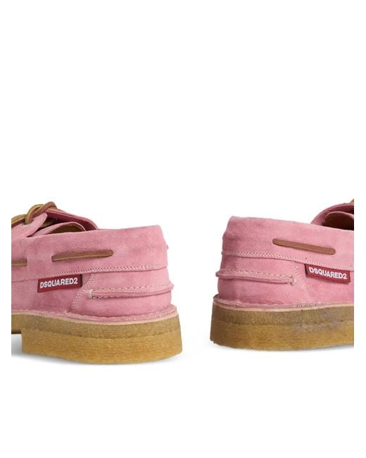 DSquared² Pink Neoclassic Boat Shoes for men