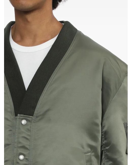 Comme des Garçons Green V-Neck Bomber Jacket for men