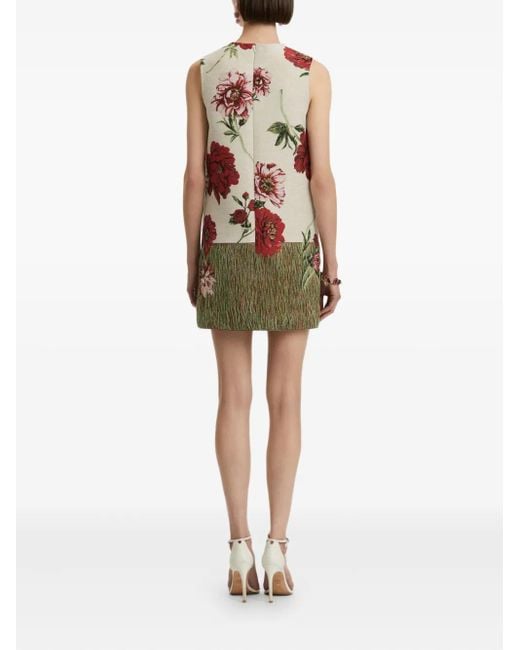 Oscar de la Renta フローラル ミニドレス Natural