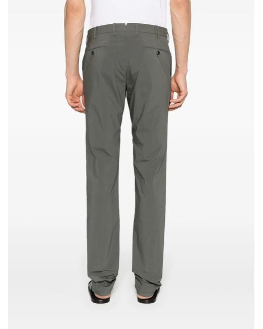 PT Torino Gray Mid-Rise Slim-Fit Trousers for men