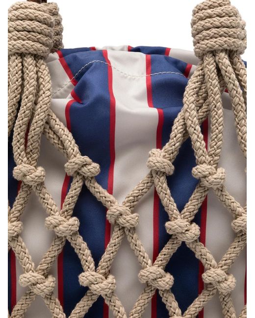 Prada Natural Medium Noué Macramé Tote Bag