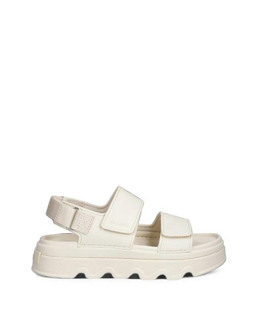 Sorel White Touch-Strap Platform Sandals