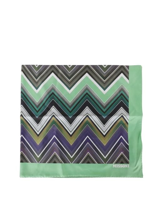 Missoni Green Zigzag-Print Scarf
