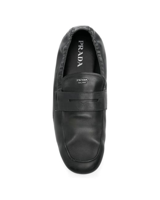 Prada White Slip-On Leather Loafers for men