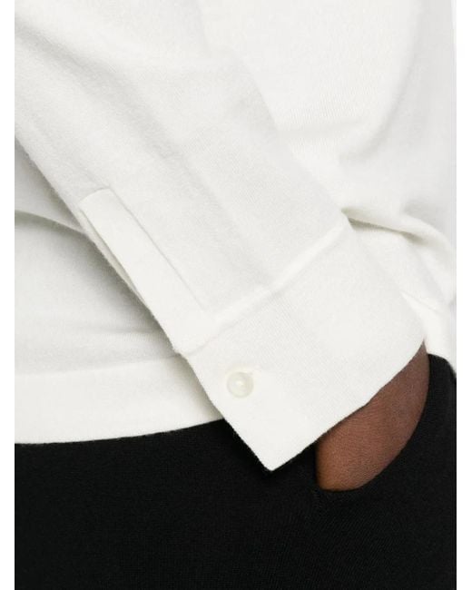 P.A.R.O.S.H. White Long-Sleeve Polo Top