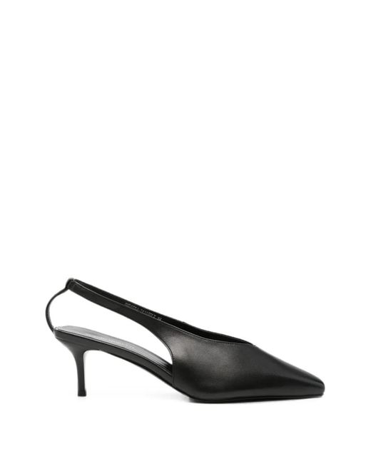SERGIO MORETTI FIRENZE Black Pointed-Toe Slingback Pumps