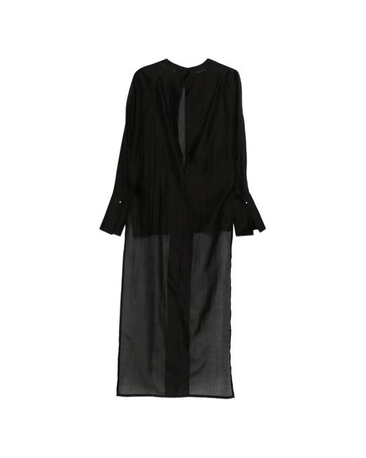 DARKPARK Black Marine Asymmetric Semi-Sheer Shirt