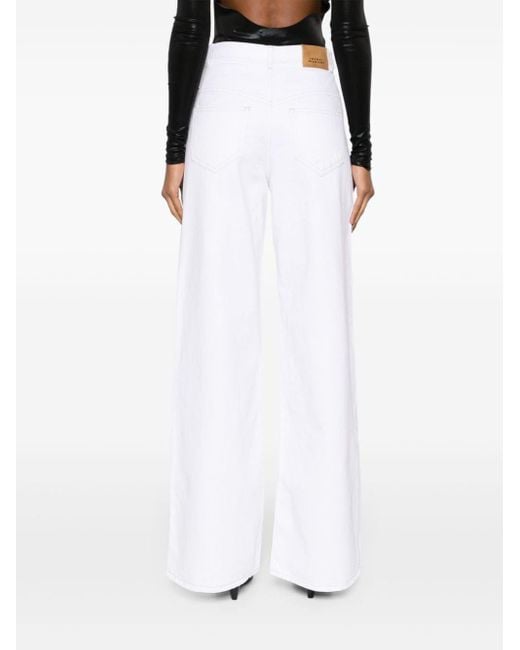 Isabel Marant White Lemony High-rise Wide-leg Jeans