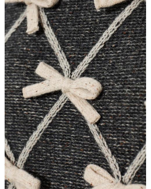 Moschino Black Textured Knit Sweater With Decorative Bows