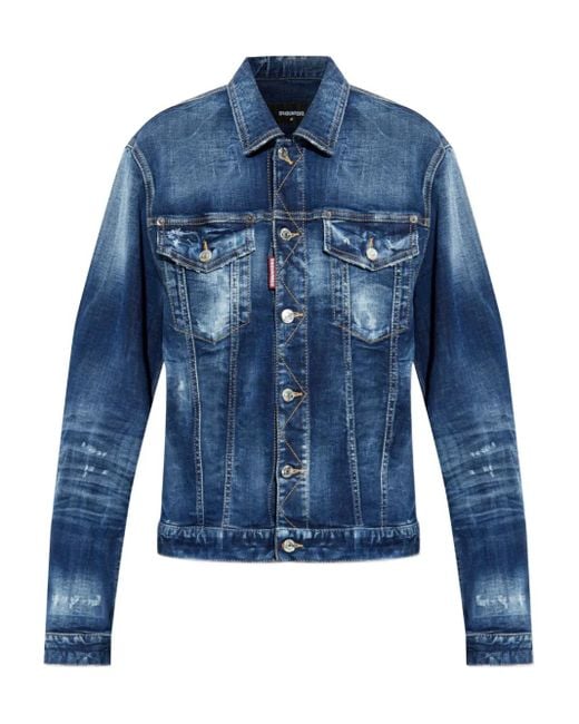DSquared² Blue Jeansjacke Im Distressed-Look