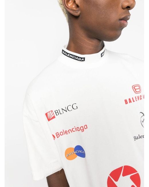 Balenciaga White Top League T-shirt for men