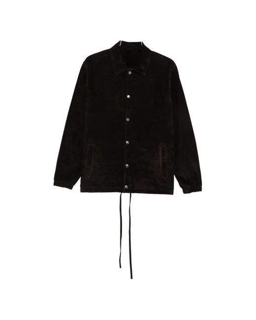 Giorgio Brato Black Suede Long-Sleeves Jacket for men