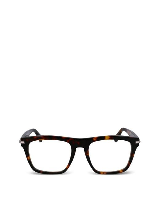 Ferragamo Eyewear Black Tortoiseshell-Effect Square-Frame Glasses for men
