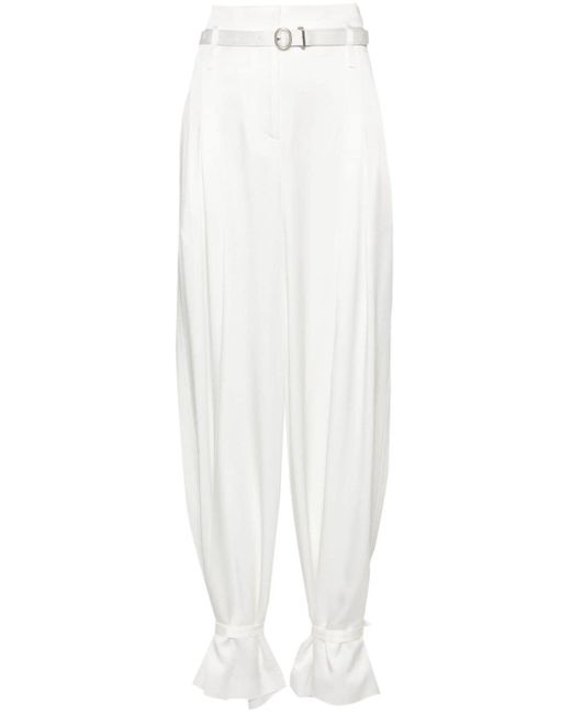 Pantalon droit à design plissé Jil Sander en coloris White