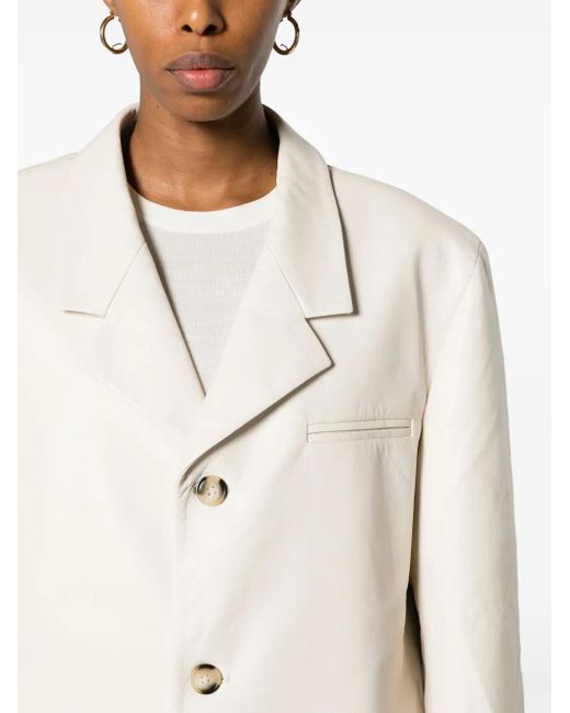 Nanushka Natural Single-Breasted Blazer