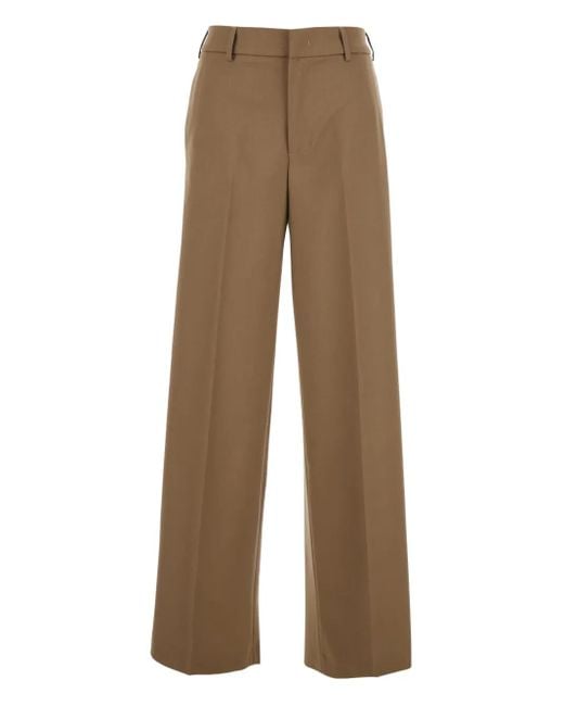 Pantalones con cinturilla elástica PT Torino de color Natural