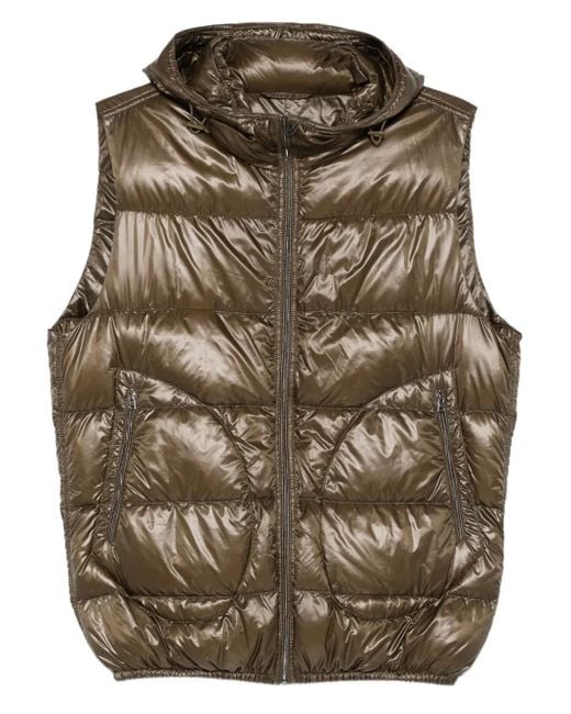 Gilet Trapuntato Con Cappuccio di Herno in Gray da Uomo