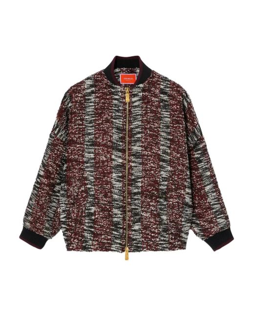 LaDoubleJ Brown Long-Sleeve Bomber Jacket